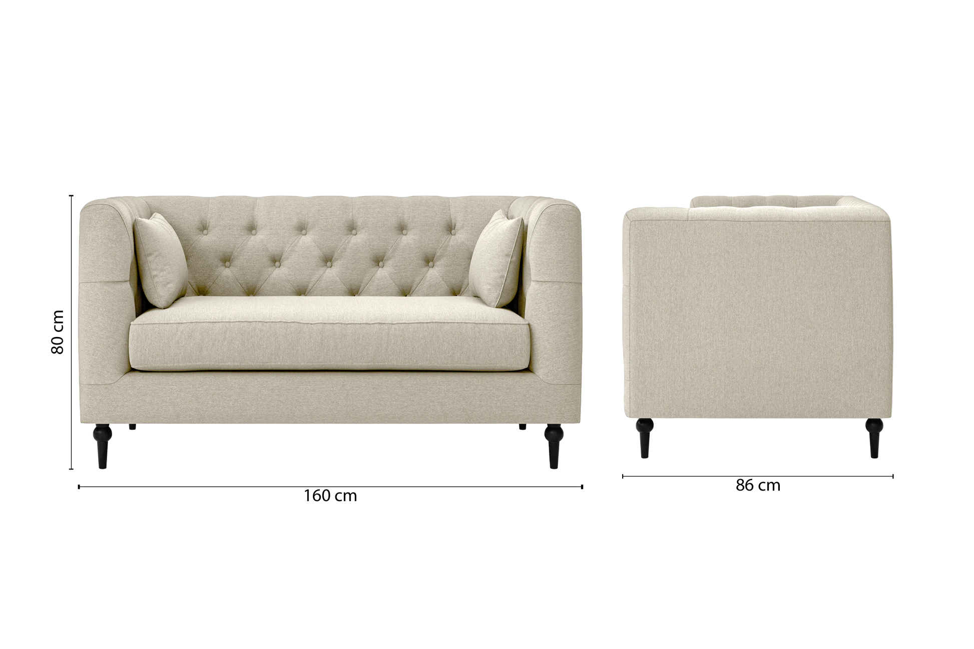 Sanremo 2 Seater Sofa Cream Linen Fabric