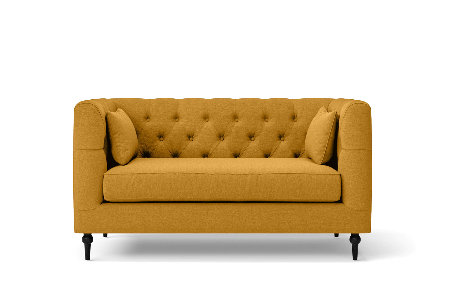 Sanremo 2 Seater Sofa Yellow Linen Fabric