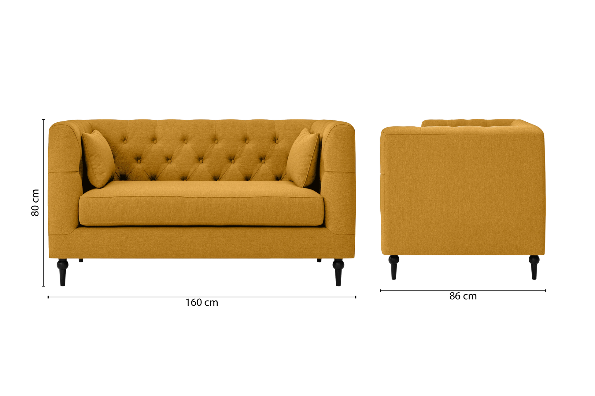 Sanremo 2 Seater Sofa Yellow Linen Fabric