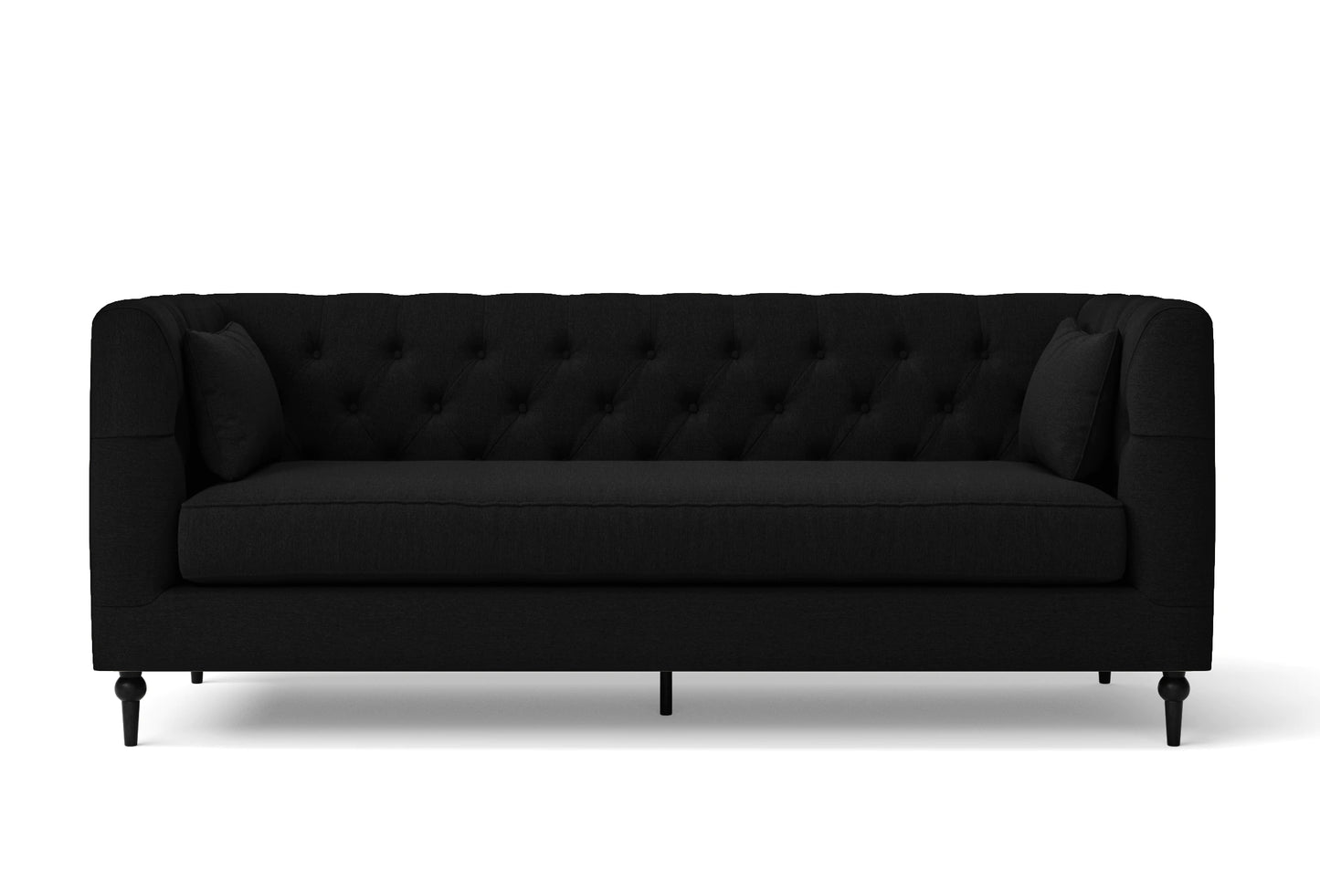 Sanremo 3 Seater Sofa Black Linen Fabric