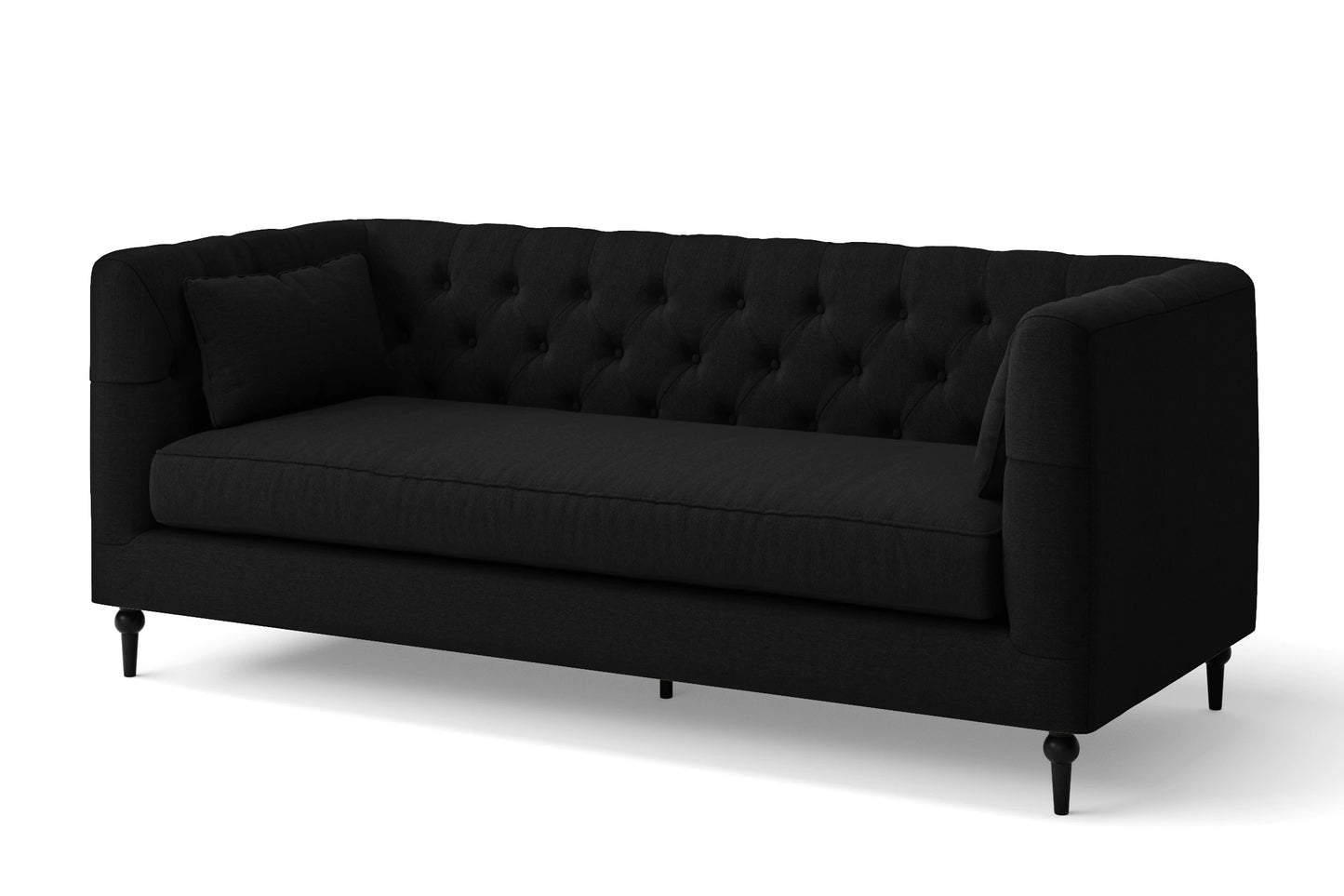 Sanremo 3 Seater Sofa Black Linen Fabric