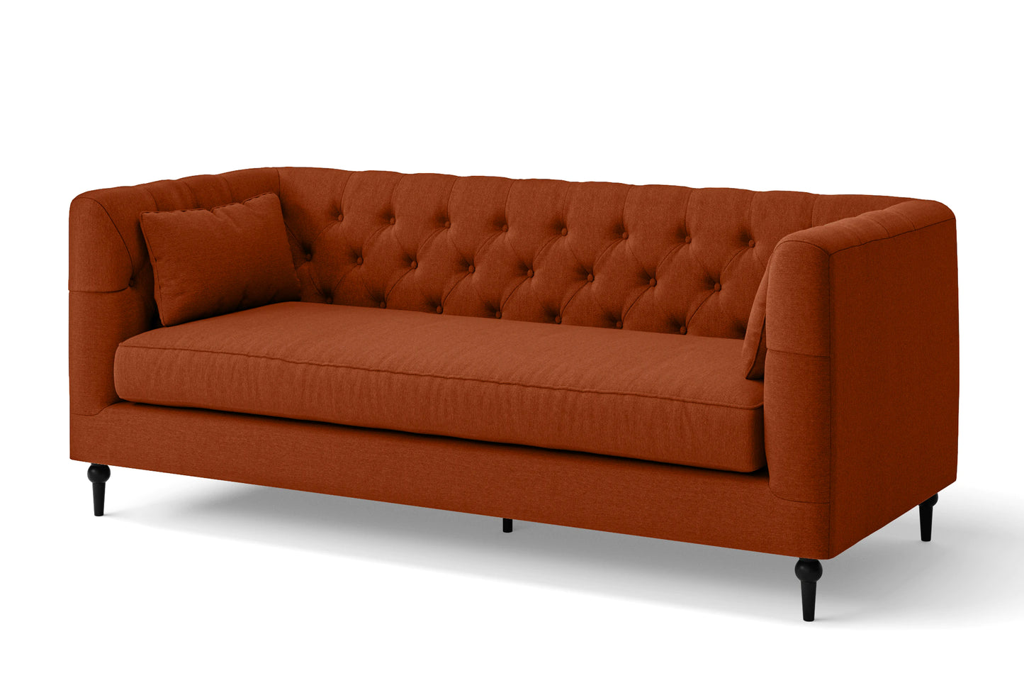 Sanremo 3 Seater Sofa Orange Linen Fabric