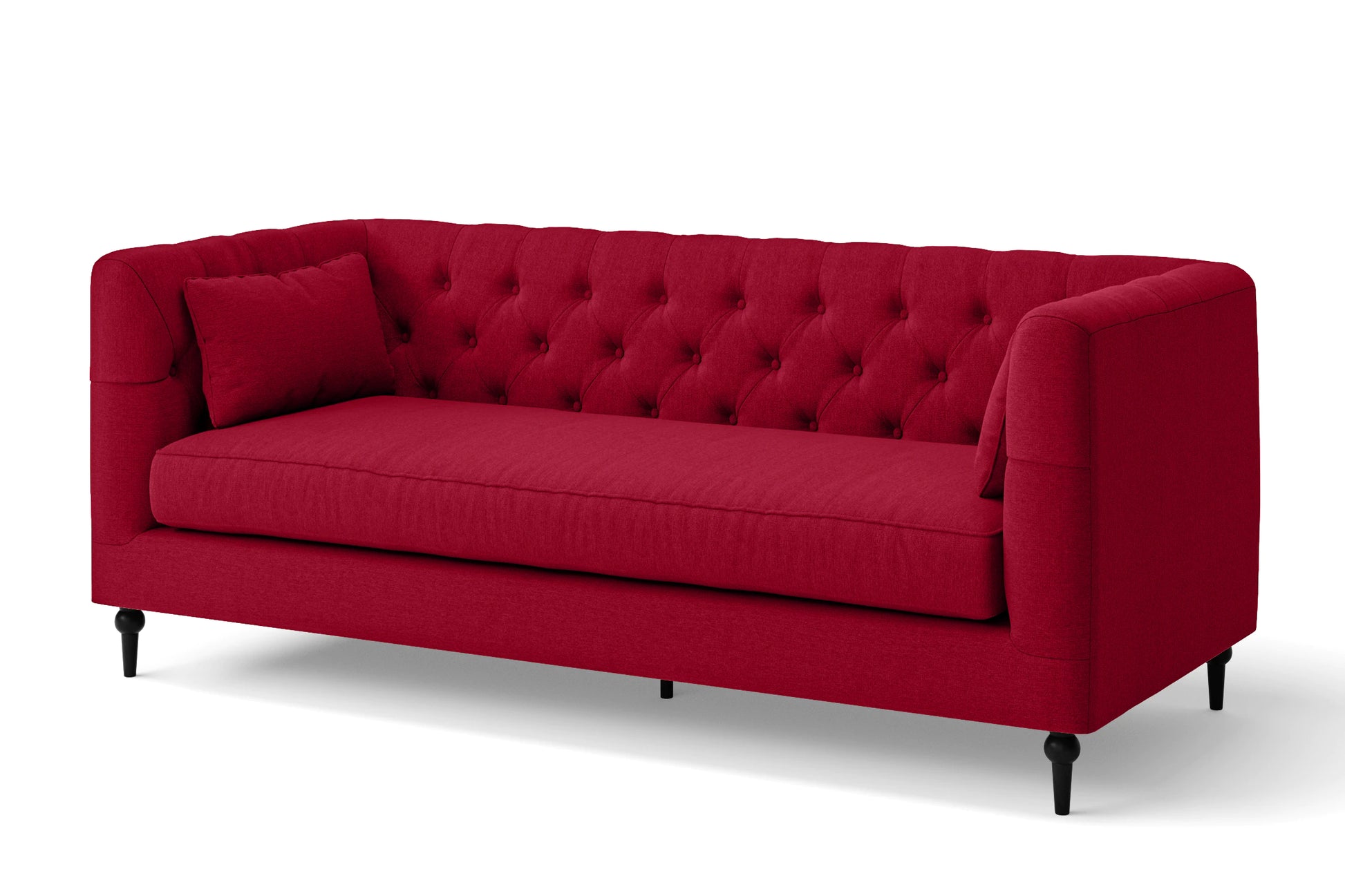 Sanremo 3 Seater Sofa Red Linen Fabric