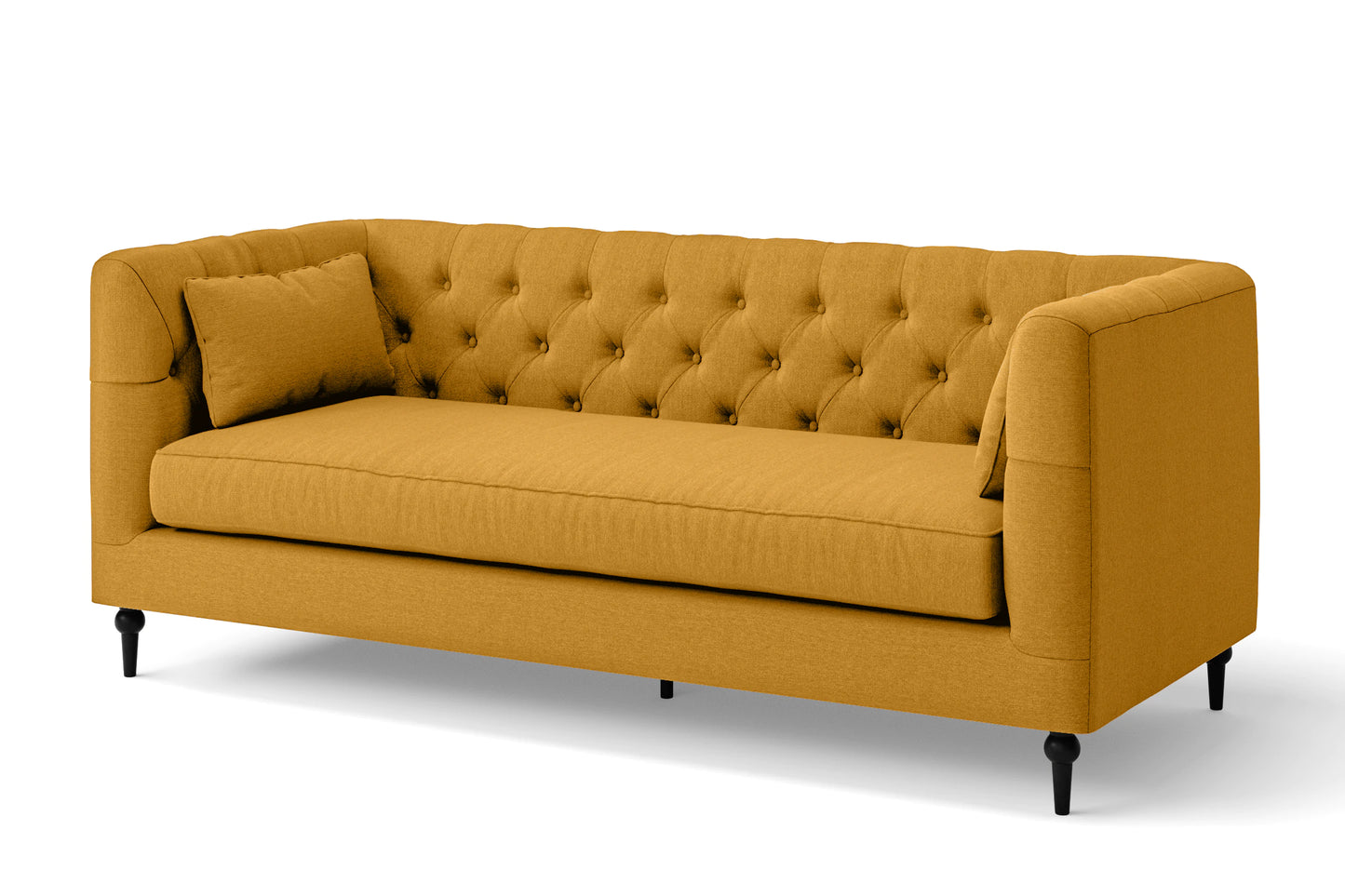 Sanremo 3 Seater Sofa Yellow Linen Fabric