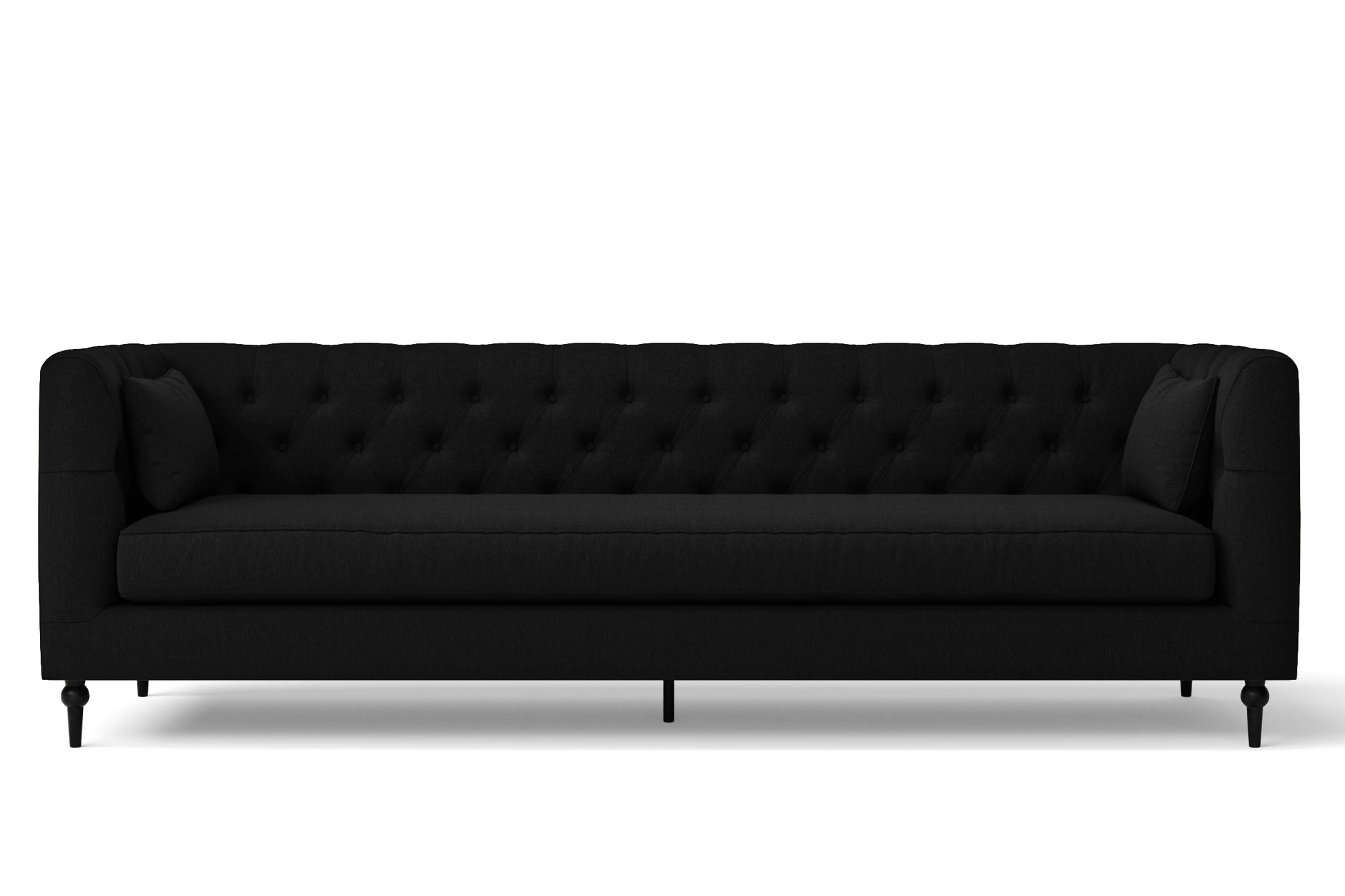 Sanremo 4 Seater Sofa Black Linen Fabric