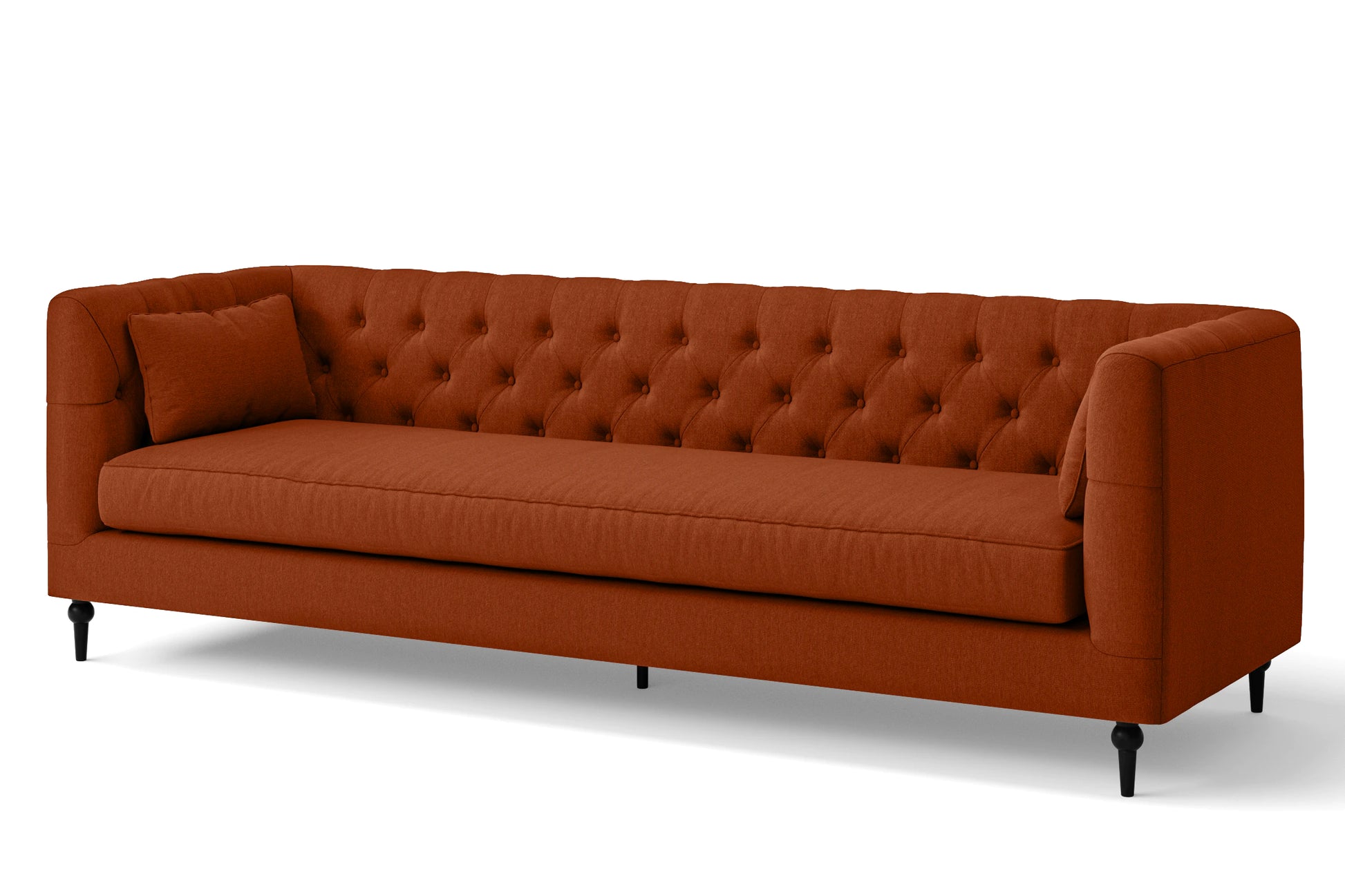 Sanremo 4 Seater Sofa Orange Linen Fabric