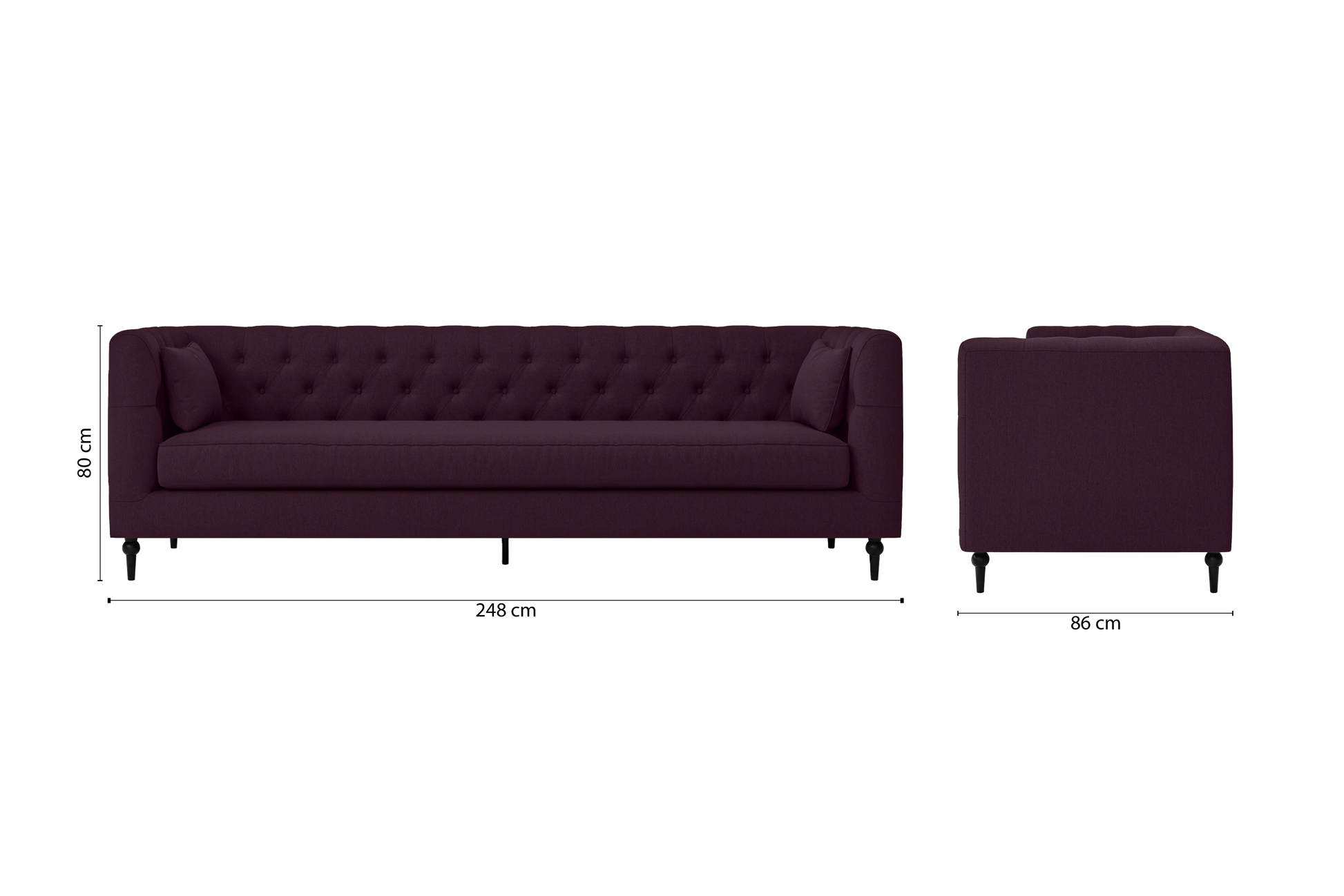 Sanremo 4 Seater Sofa Purple Linen Fabric