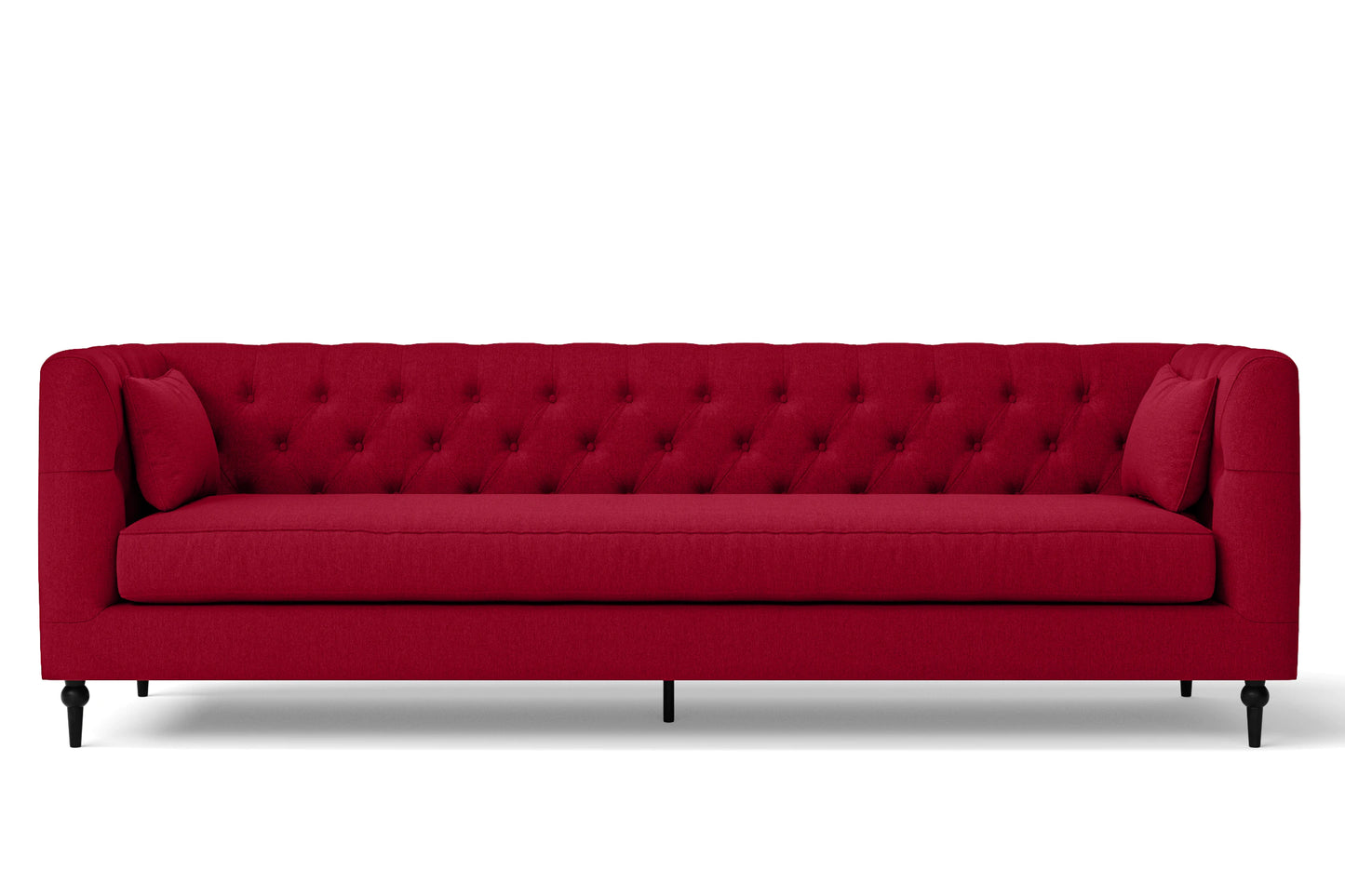 Sanremo 4 Seater Sofa Red Linen Fabric