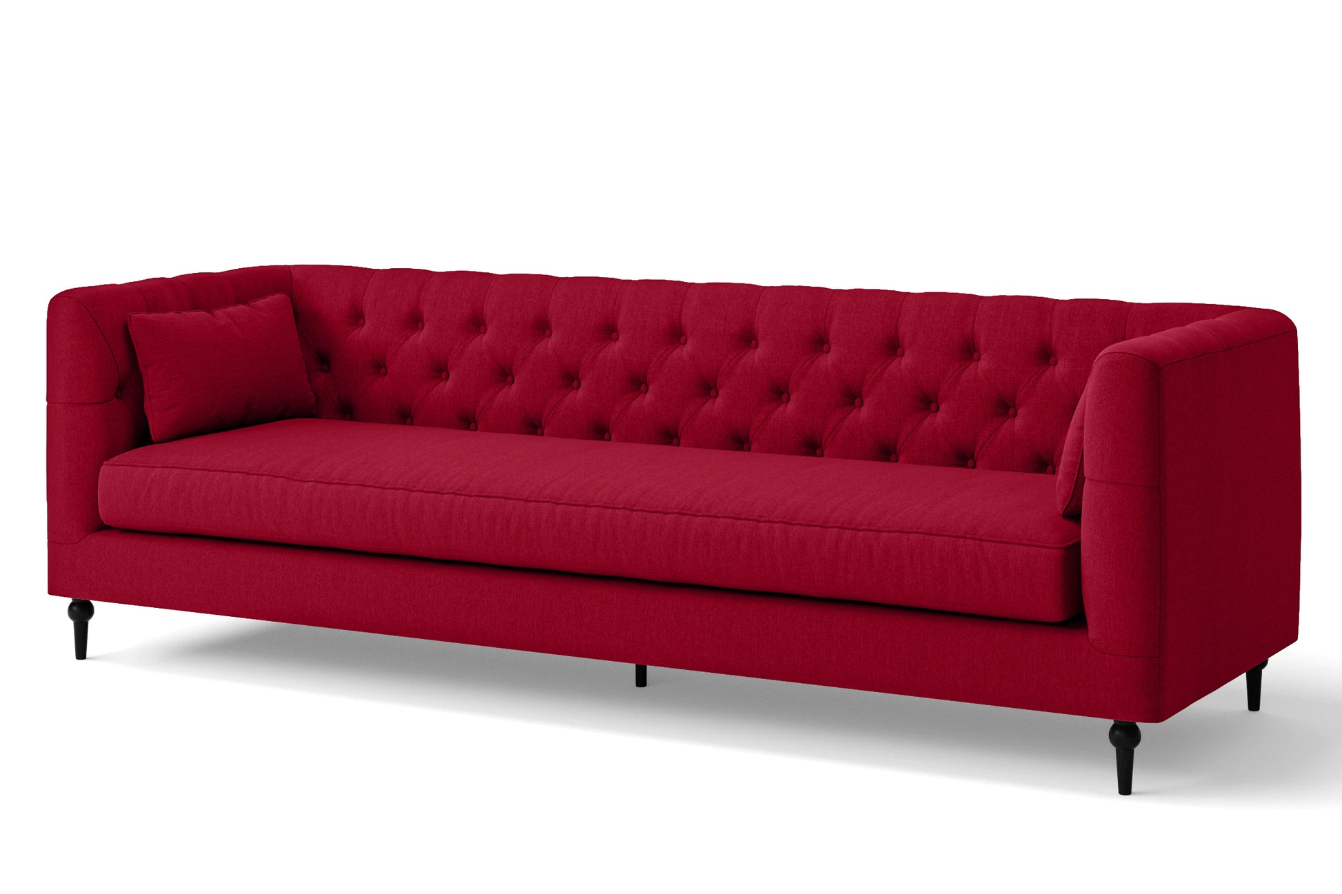 Sanremo 4 Seater Sofa Red Linen Fabric