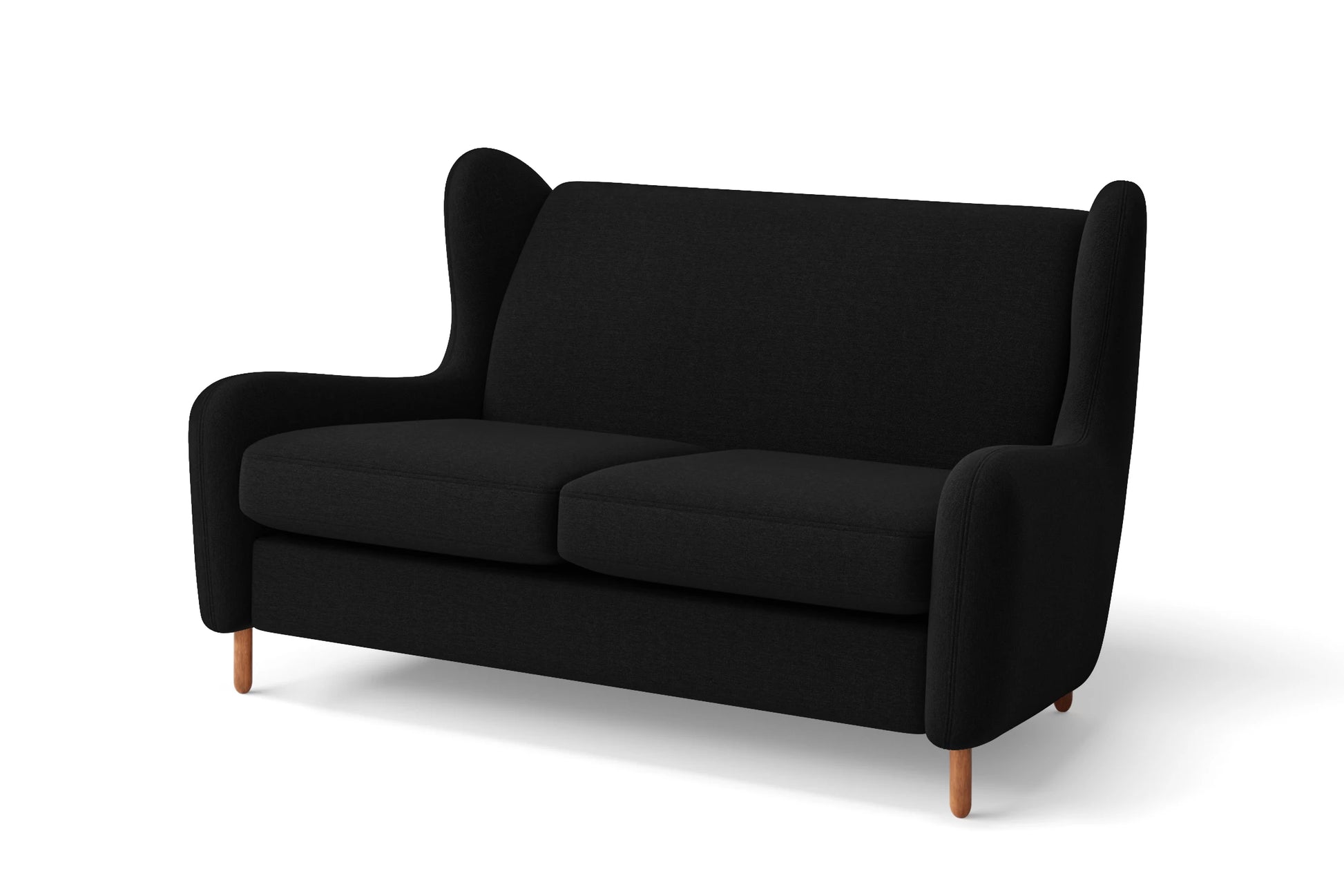 Sassari 2 Seater Sofa Black Linen Fabric