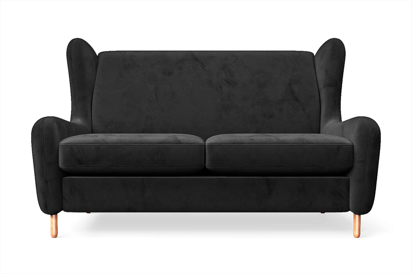 Sassari 2 Seater Sofa Black Velvet