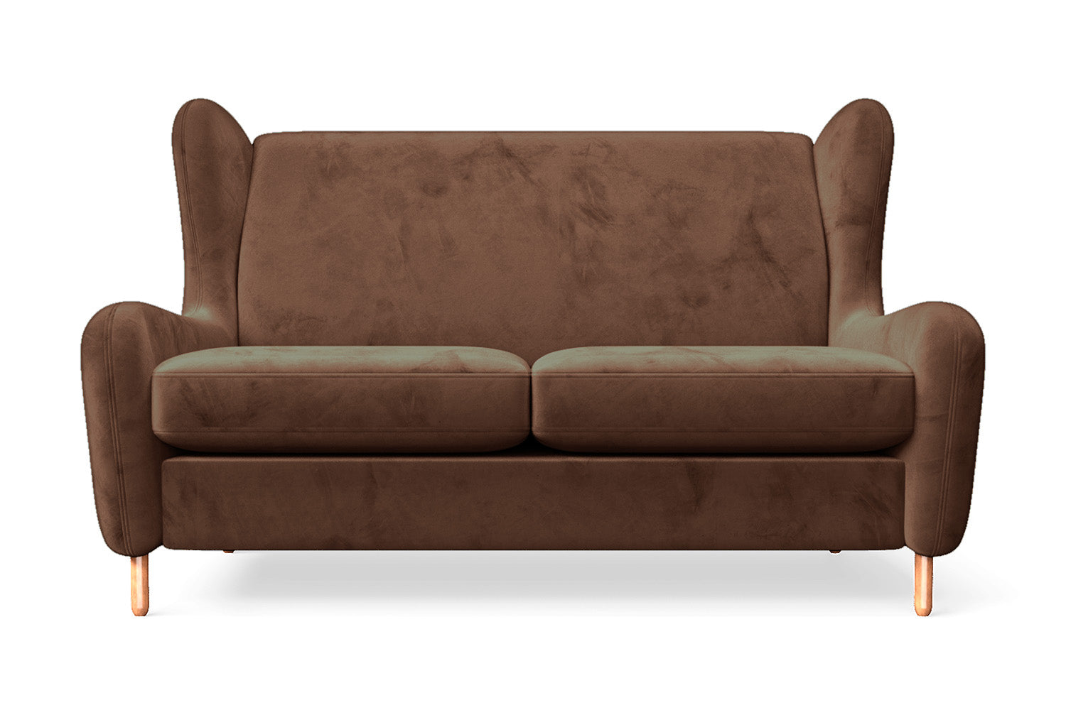 Sassari 2 Seater Sofa Coffee Brown Velvet