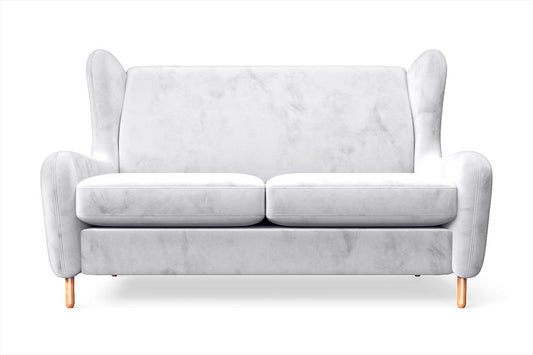 Sassari 2 Seater Sofa Silver Velvet