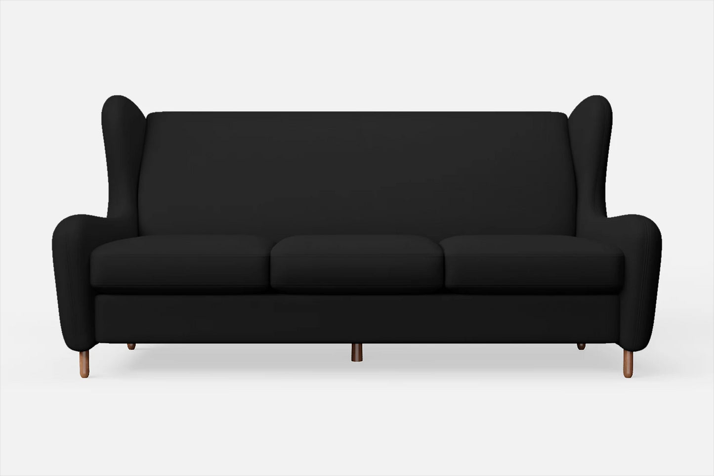 Sassari 3 Seater Sofa Black Leather