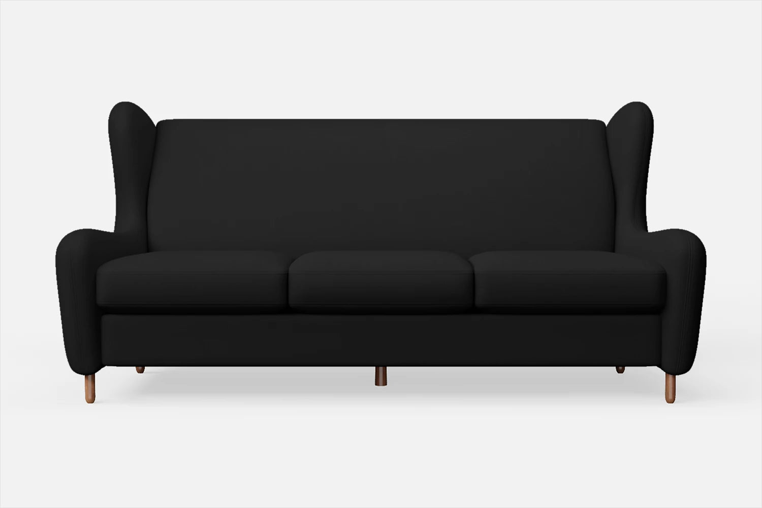 Sassari 3 Seater Sofa Black Leather