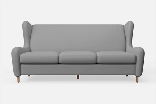 Sassari 3 Seater Sofa Grey Leather