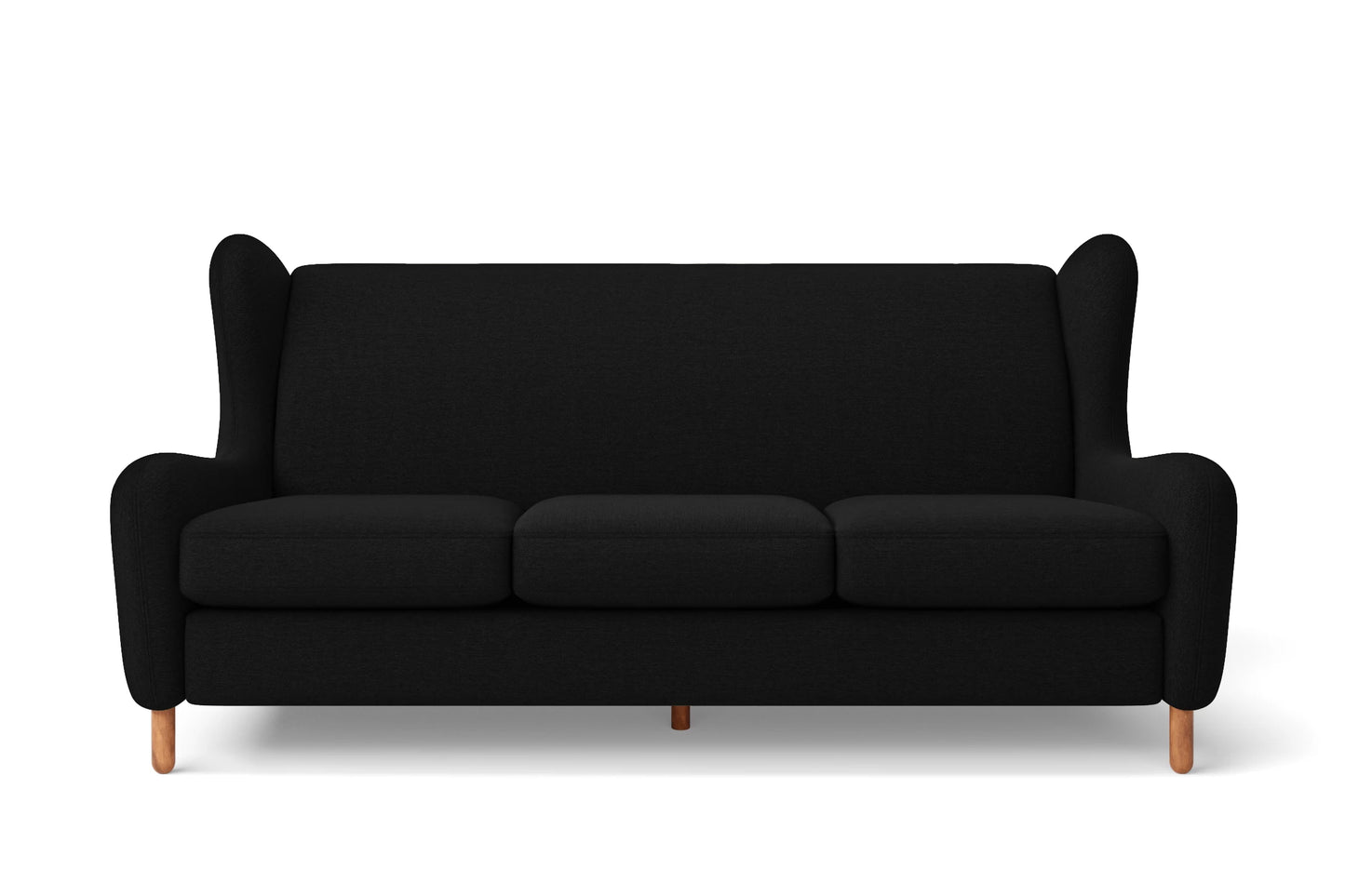 Sassari 3 Seater Sofa Black Linen Fabric