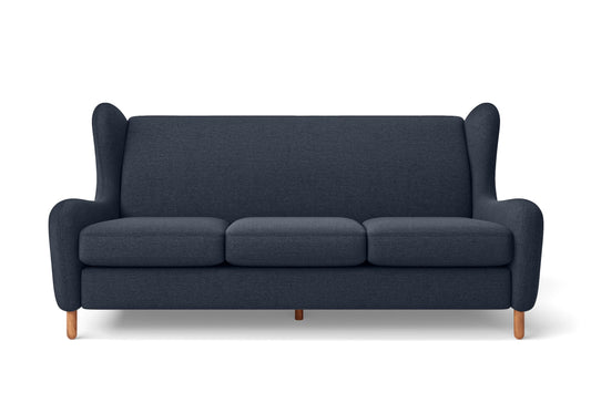 Sassari 3 Seater Sofa Dark Blue Linen Fabric