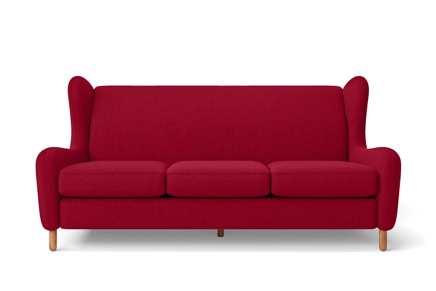 Sassari 3 Seater Sofa Red Linen Fabric