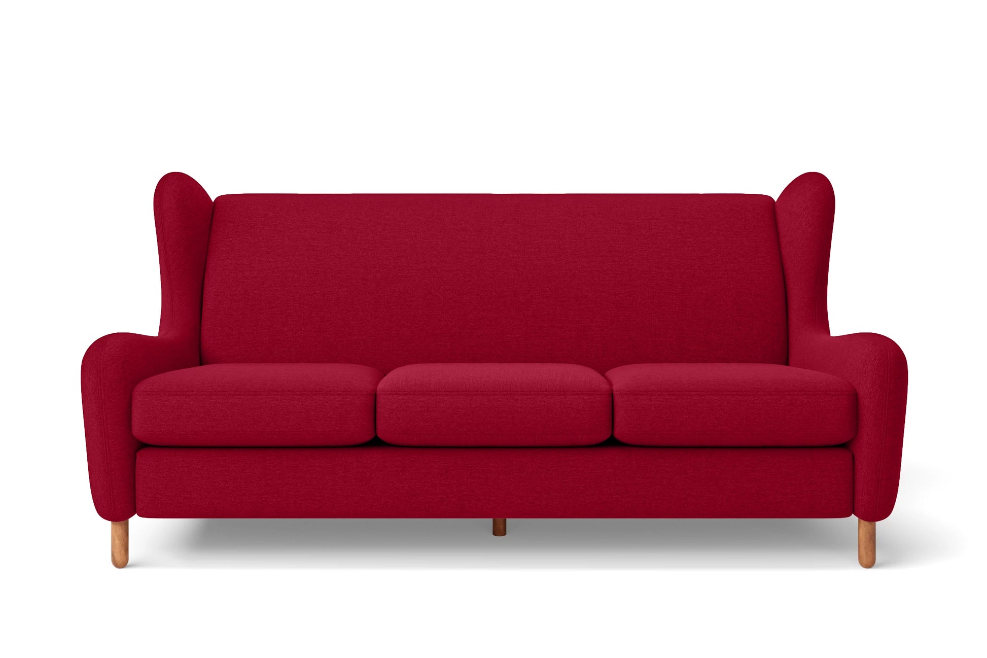 Sassari 3 Seater Sofa Red Linen Fabric