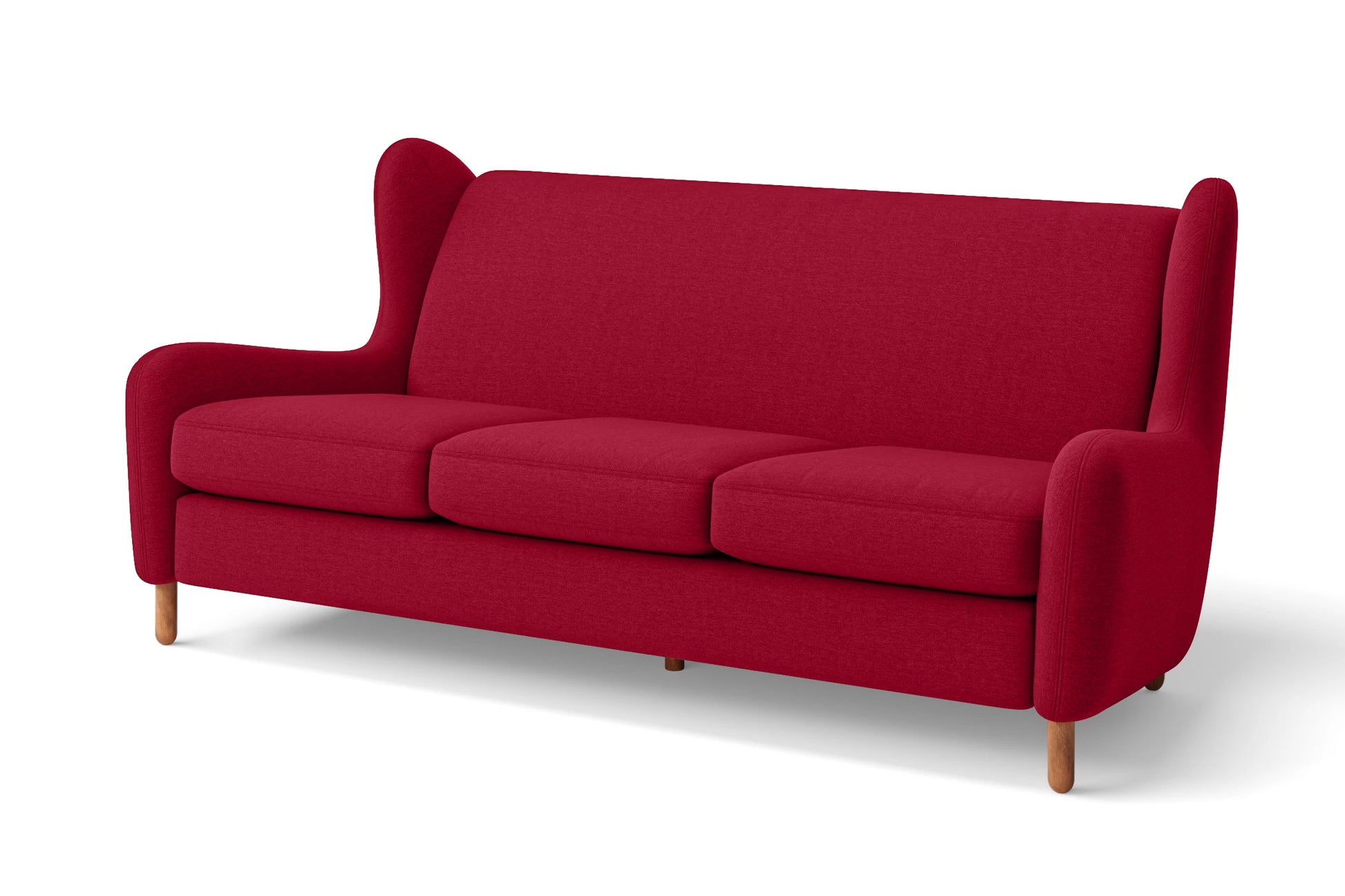 Sassari 3 Seater Sofa Red Linen Fabric