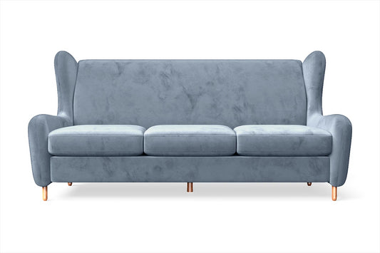 Sassari 3 Seater Sofa Baby Blue Velvet