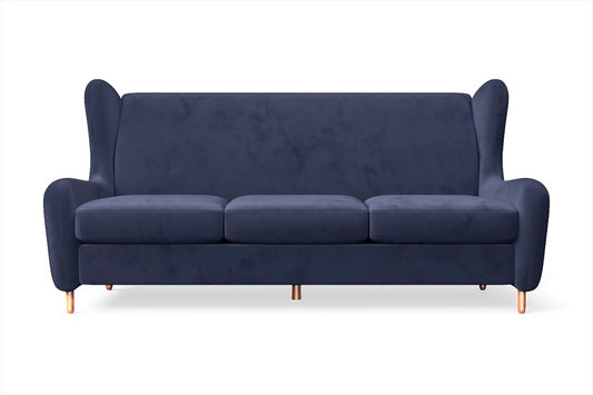 Sassari 3 Seater Sofa Dark Blue Velvet