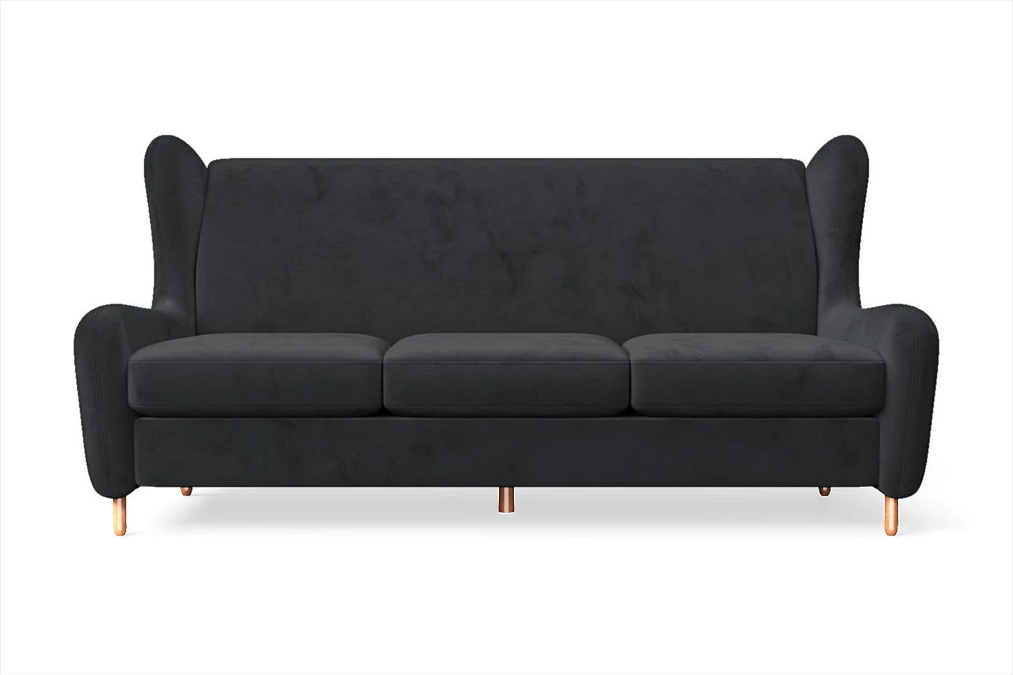 Sassari 3 Seater Sofa Dark Grey Velvet