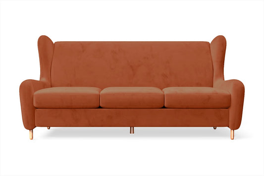 Sassari 3 Seater Sofa Orange Velvet