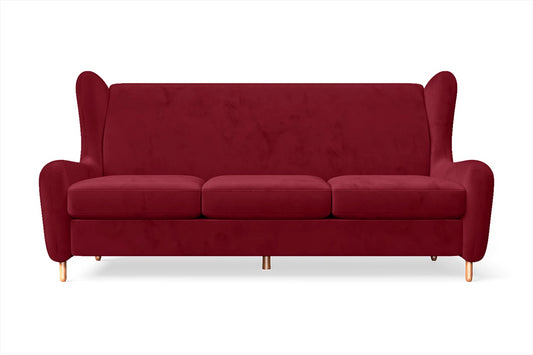 Sassari 3 Seater Sofa Red Velvet