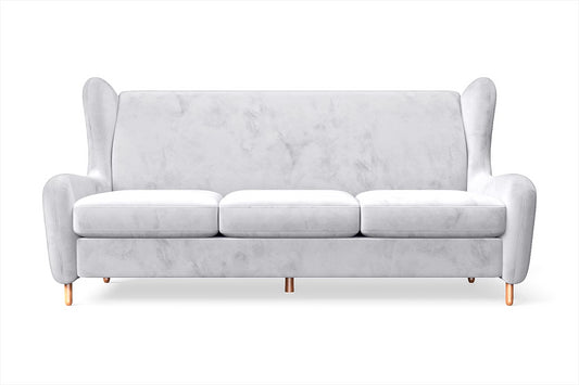 Sassari 3 Seater Sofa Silver Velvet