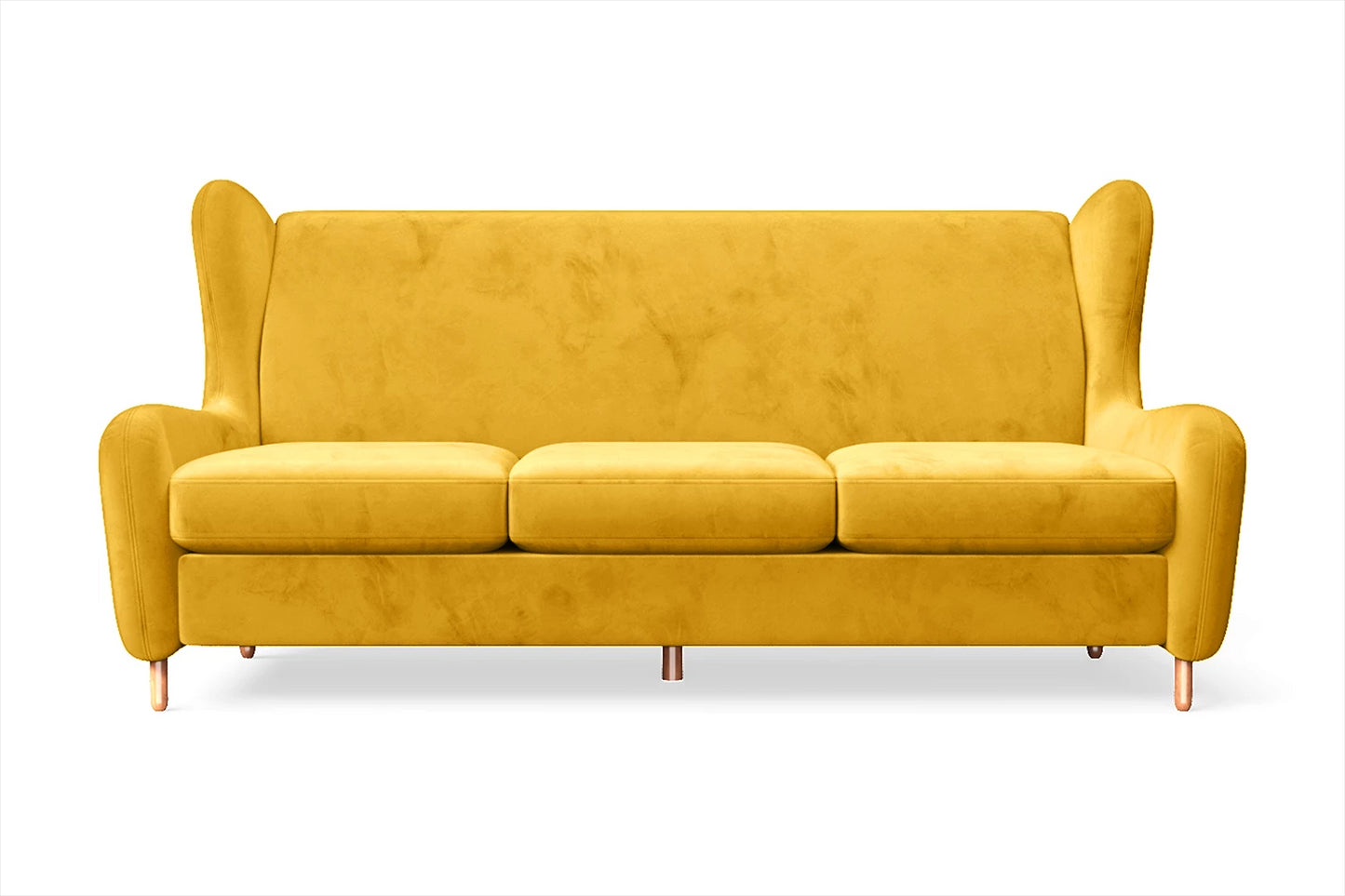 Sassari 3 Seater Sofa Yellow Velvet