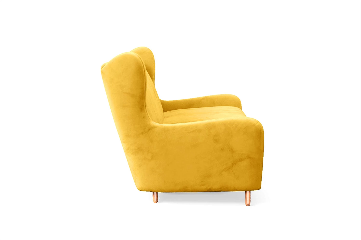 Sassari 3 Seater Sofa Yellow Velvet