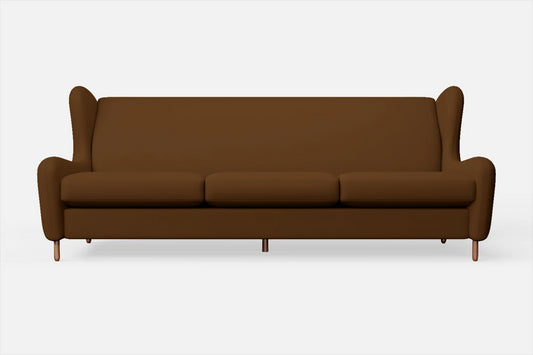 Sassari 4 Seater Sofa Walnut Brown Leather