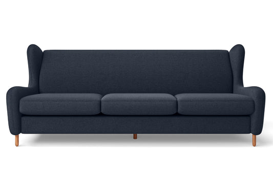 Sassari 4 Seater Sofa Dark Blue Linen Fabric