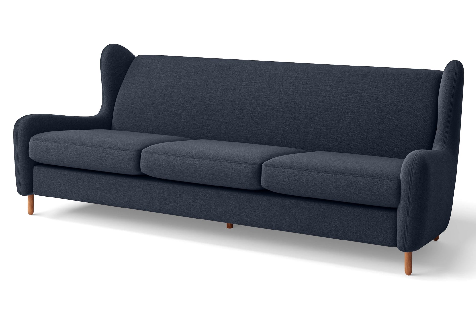 Sassari 4 Seater Sofa Dark Blue Linen Fabric