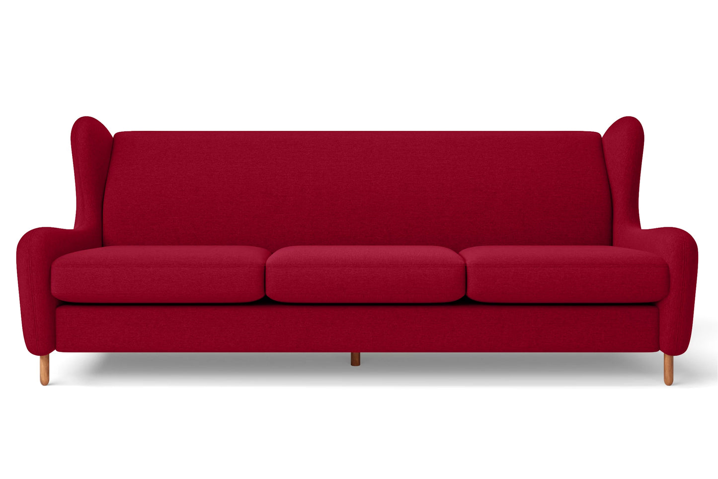 Sassari 4 Seater Sofa Red Linen Fabric