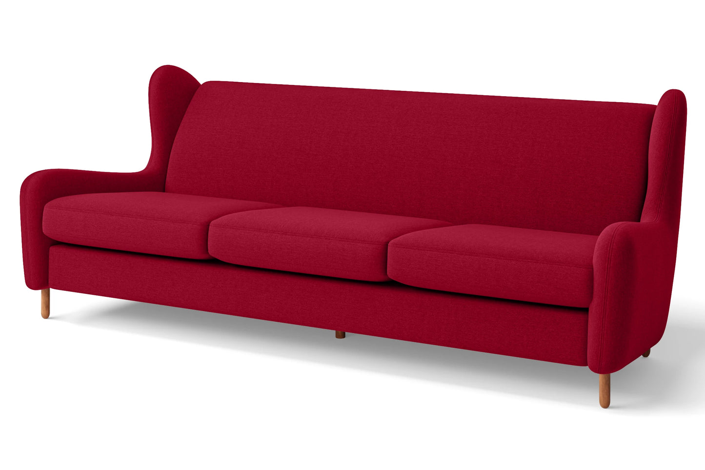 Sassari 4 Seater Sofa Red Linen Fabric