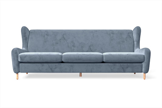 Sassari 4 Seater Sofa Baby Blue Velvet