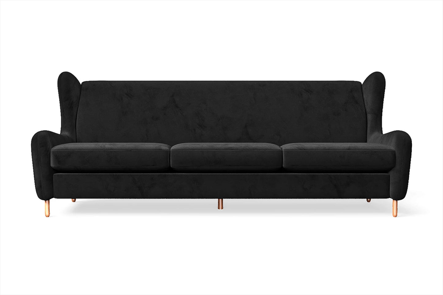 Sassari 4 Seater Sofa Black Velvet