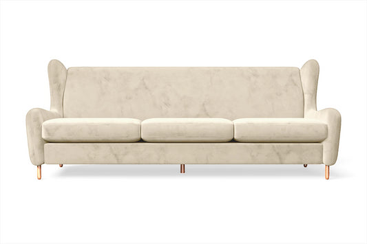 Sassari 4 Seater Sofa Cream Velvet