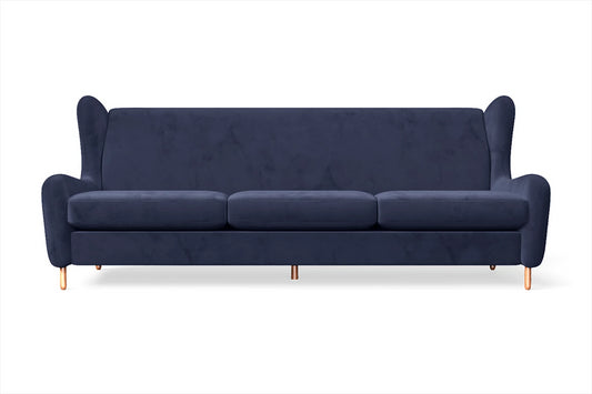 Sassari 4 Seater Sofa Dark Blue Velvet