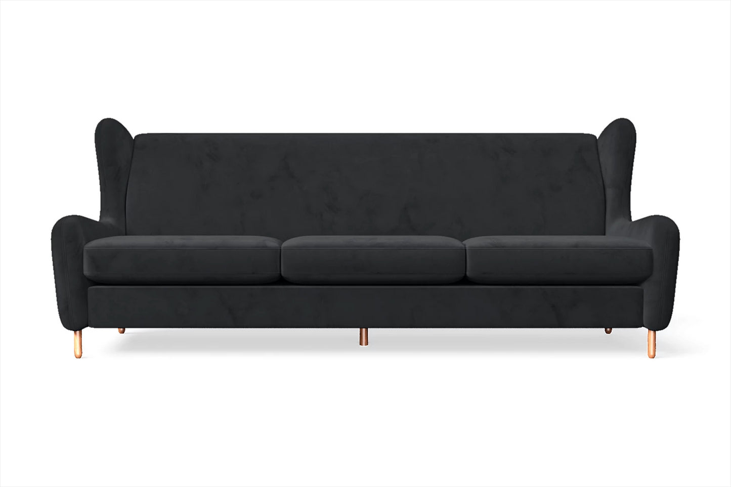 Sassari 4 Seater Sofa Dark Grey Velvet