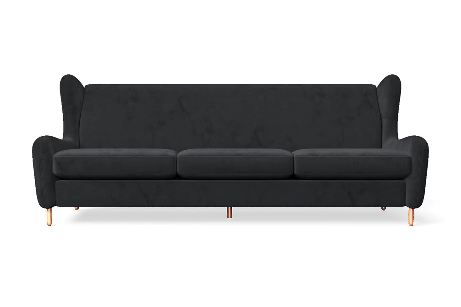 Sassari 4 Seater Sofa Dark Grey Velvet