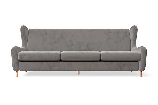 Sassari 4 Seater Sofa Grey Velvet