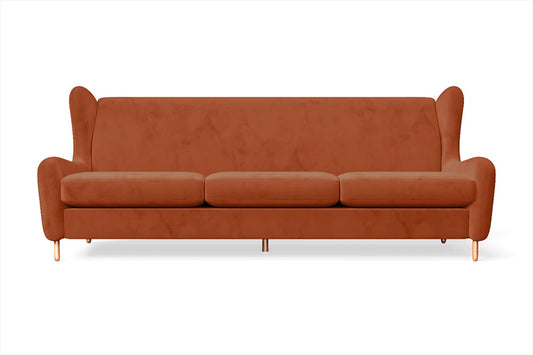 Sassari 4 Seater Sofa Orange Velvet