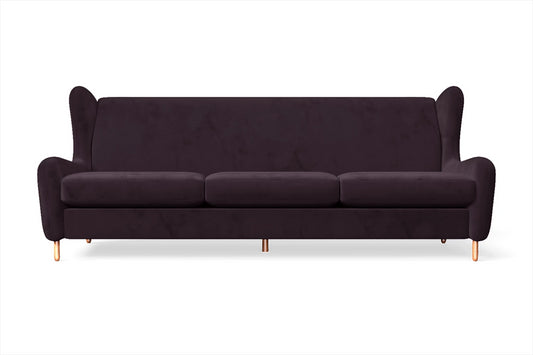 Sassari 4 Seater Sofa Purple Velvet