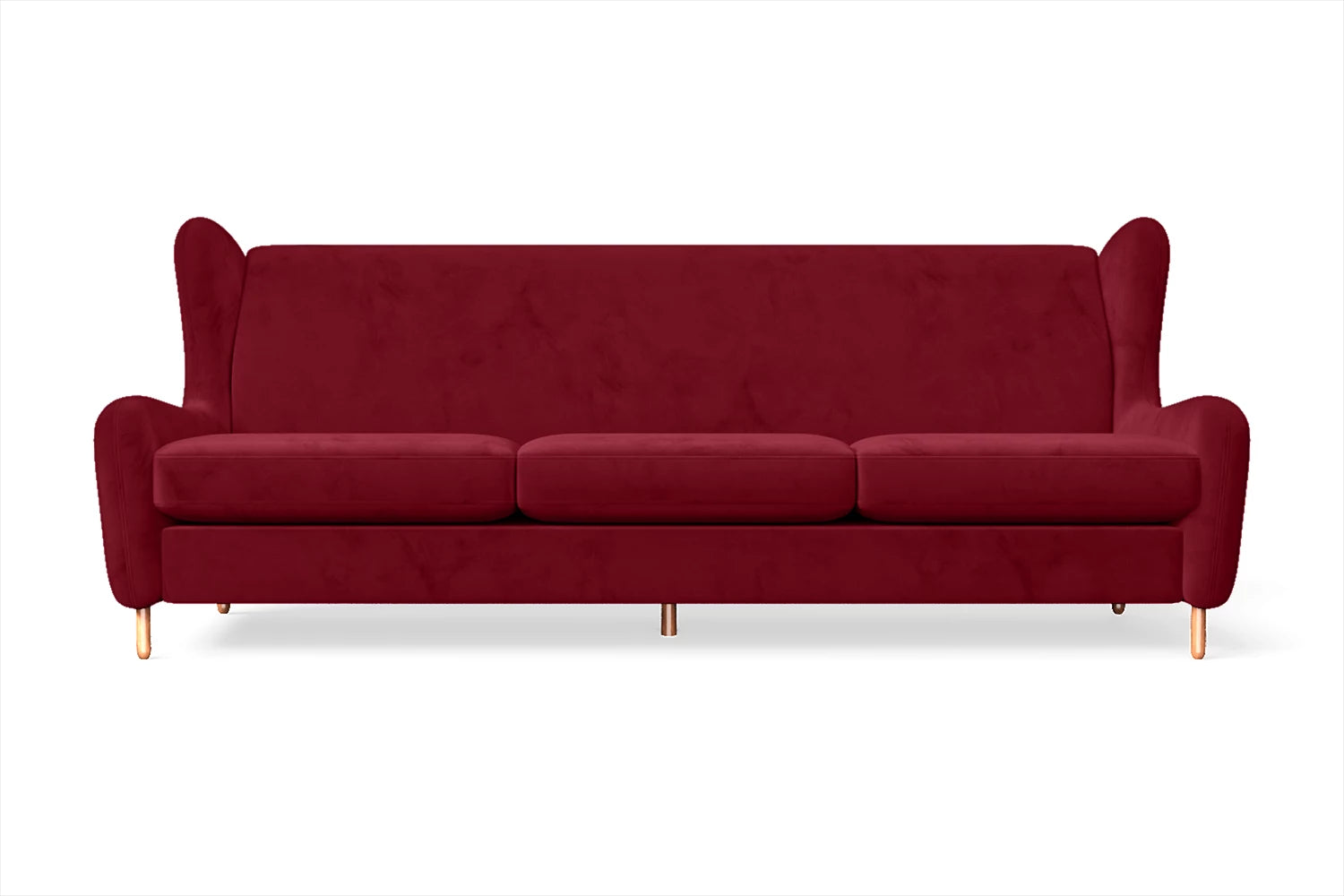 Sassari 4 Seater Sofa Red Velvet