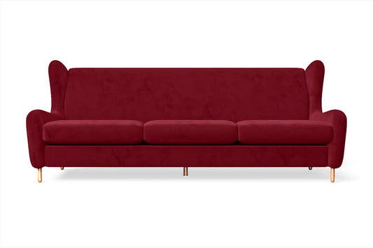 Sassari 4 Seater Sofa Red Velvet