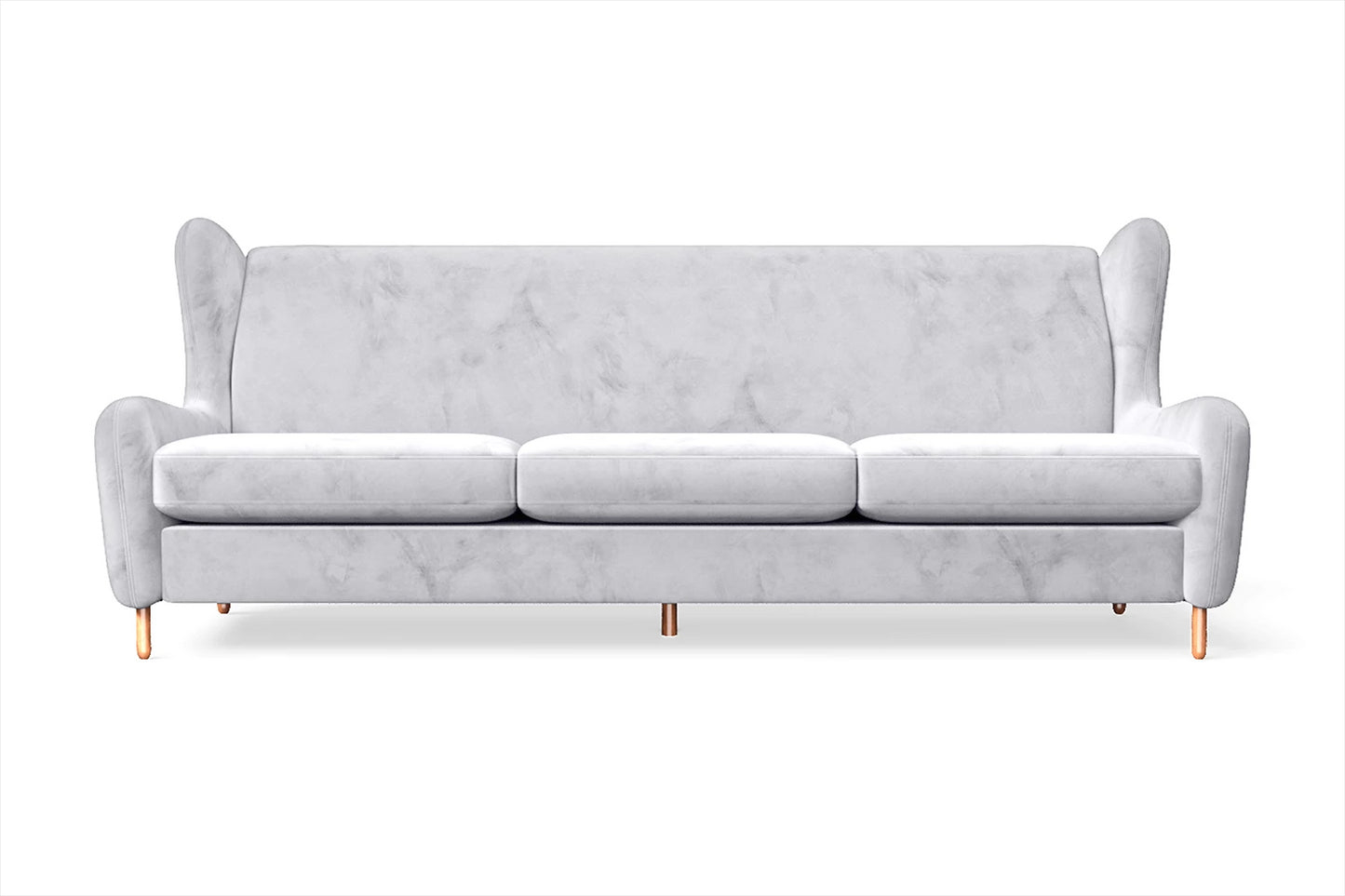 Sassari 4 Seater Sofa Silver Velvet